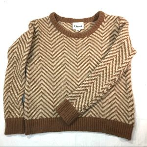 Anthropologie Ganni Chevron Wool Angora sweater